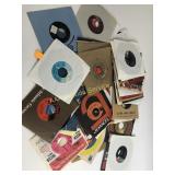 Vintage 45 RPM records including Grand funk