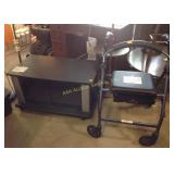 Nova walker and entertainment stand with glass