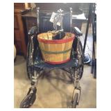 Wheelchair, some wear, with foot pedals