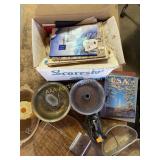 GE Hotpoint Iron, Cutty Sark flask, mirror tray,