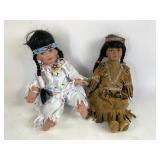 Porcelain native American dolls