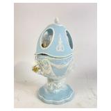 Bluebird musical porcelain egg