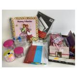 Craft tissue paper, letters, markets, ribbon