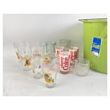 Coca-Cola glasses and bucket