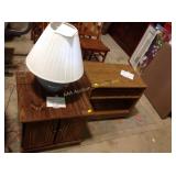 End table, rolling storage cart,, scratches and
