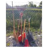 Shovels, rakes, pick axe