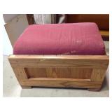 Footstool, cushion has wear