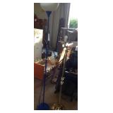 (2) floor lamps, one with no shade