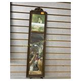 Vntage picture and mirror of girl,  7 1/2 x 30