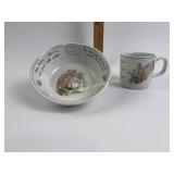 Wedgwood peter rabbit child bowl and cup