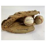 Rawlings baseball mit, baseballs, one has