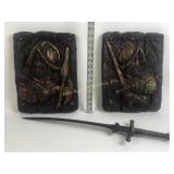 Spanish conquistador decor plaques and sword
