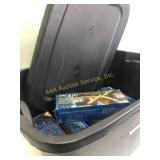 christmas icicle lights, storage tote