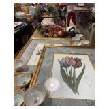 Floral tea cups by Bavaria, wreath, cornucopia,