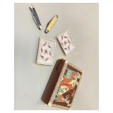 Egyptian themed jewelry box, white mother of