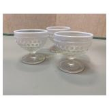 Anchor Hocking Opalescent Moonstone goasses (3)