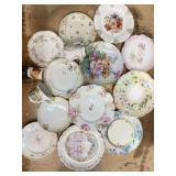 Floral themed decorative plates and cups