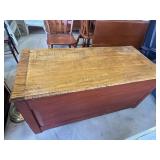 Large wooden chest, 23.25in tall, 50in wide