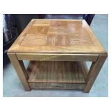 Wooden side table, has marks and scratches,