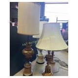 Four table lamps, some wear/marks