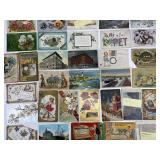 Victorian postcards- floral, Christmas, embossed,