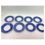 Flow Blue salad plates, soup bowls