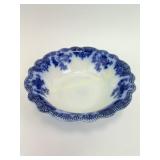 Flow Blue bowl. Marked WH Gridley