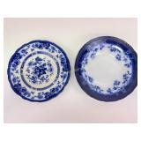 Flow Blue salad plate and soup bowl