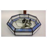 Glass light fixture cover 13"x3.5", piece broken