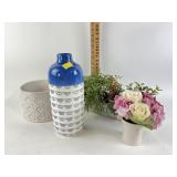 Decorative vases, flower box, flowers in vase