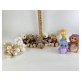 Small stuffed hallmark bears and toys including