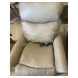 Leather power recliner, no remote, side buttons