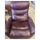 Red leather reclining chair, works