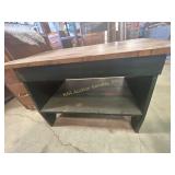 Wooden table, very worn, 23in tall, 36in wide