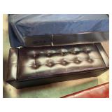 Leather storage ottoman, 53.5in x 17.5in
