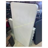 Two folding tables, 48.5in x 23.75in, and 70in x