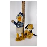 Vintage Disney Pluto & Donald Duck plush toys.