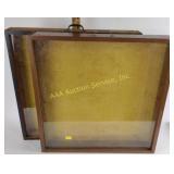 (2) wood & glass display cases - wear.