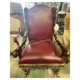 Leather rocking chair with dollar coins, Buffalo
