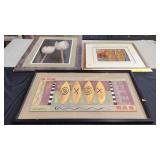 Framed art signed Maran, framed pictures- f