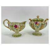 Nippon porcelain cream and sugar set, Victorian