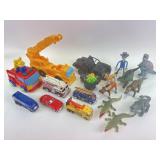 Toy cars, Hot Wheels, Kinsmart cars, dinosaurs,