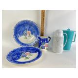 Christmas pitcher with large basin bowl and