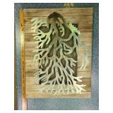 Metal tree wall art, framed wall art, kitchen bar