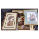 Framed floral pictures