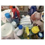 Cleaning supplies, towels, trash bags