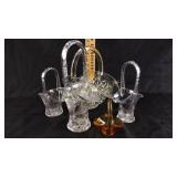 Glass baskets- 1 large clear, 1 medium clear, 2