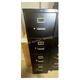 Metal filing cabinet, four drawers, 52in tall,