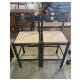 Two pairs of tall wooden chairs