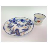 Flow Blue salad plate and cup